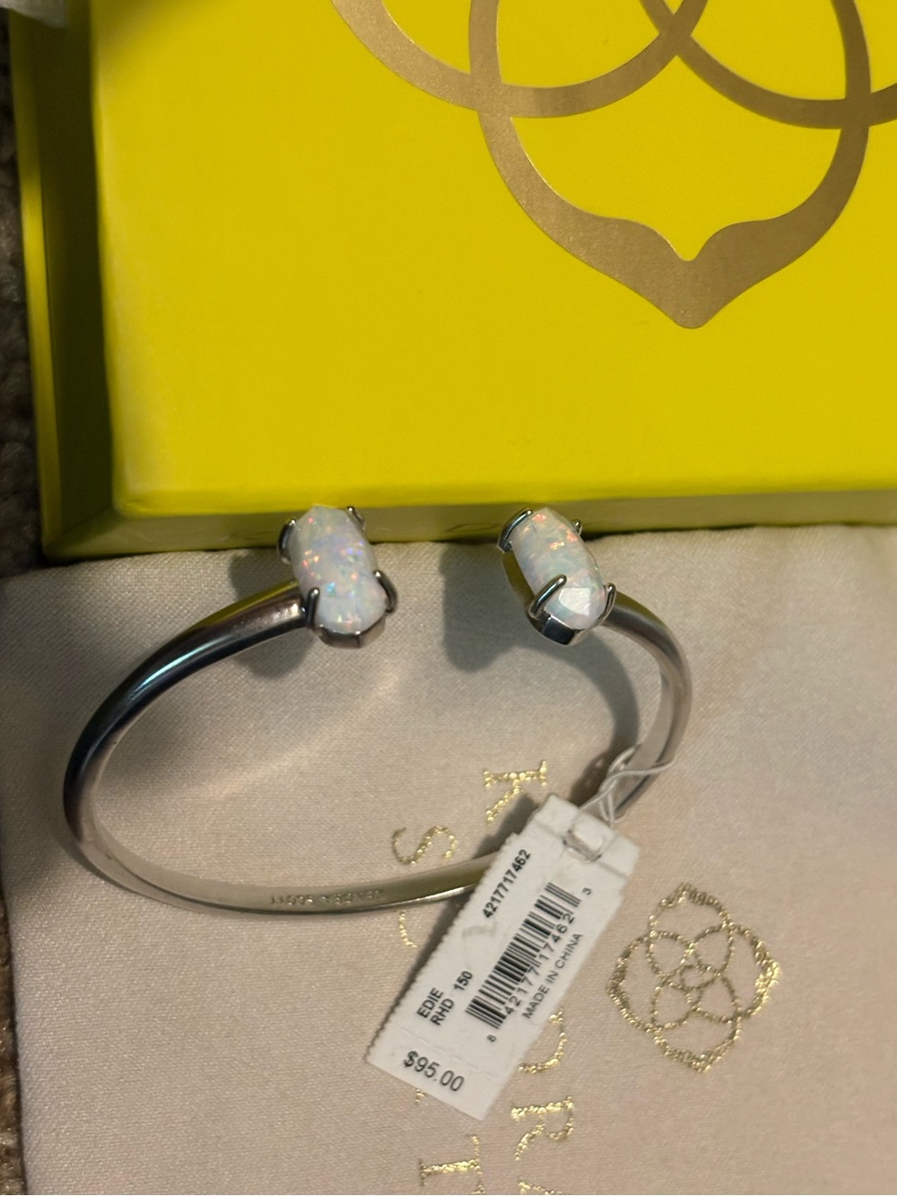 $95 Kendra Scott Opal Silver Cuff Bracelet - nwt